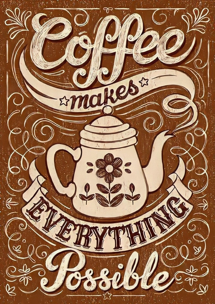 Coffee and Kitchen Canvas Framed Poster | Wall Art - Home Decor
