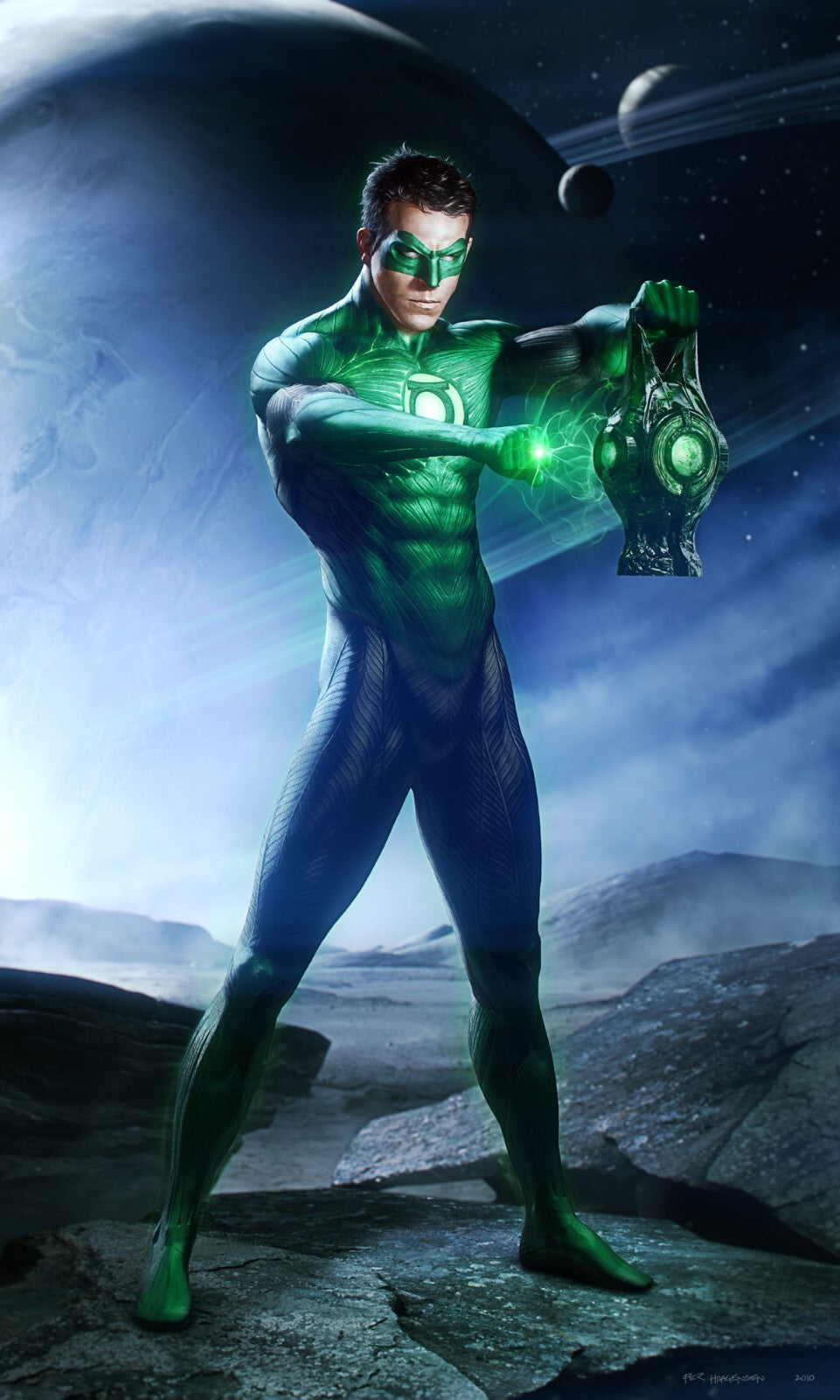 Green Lantern Canvas Framed Poster | Wall Art - Home Decor
