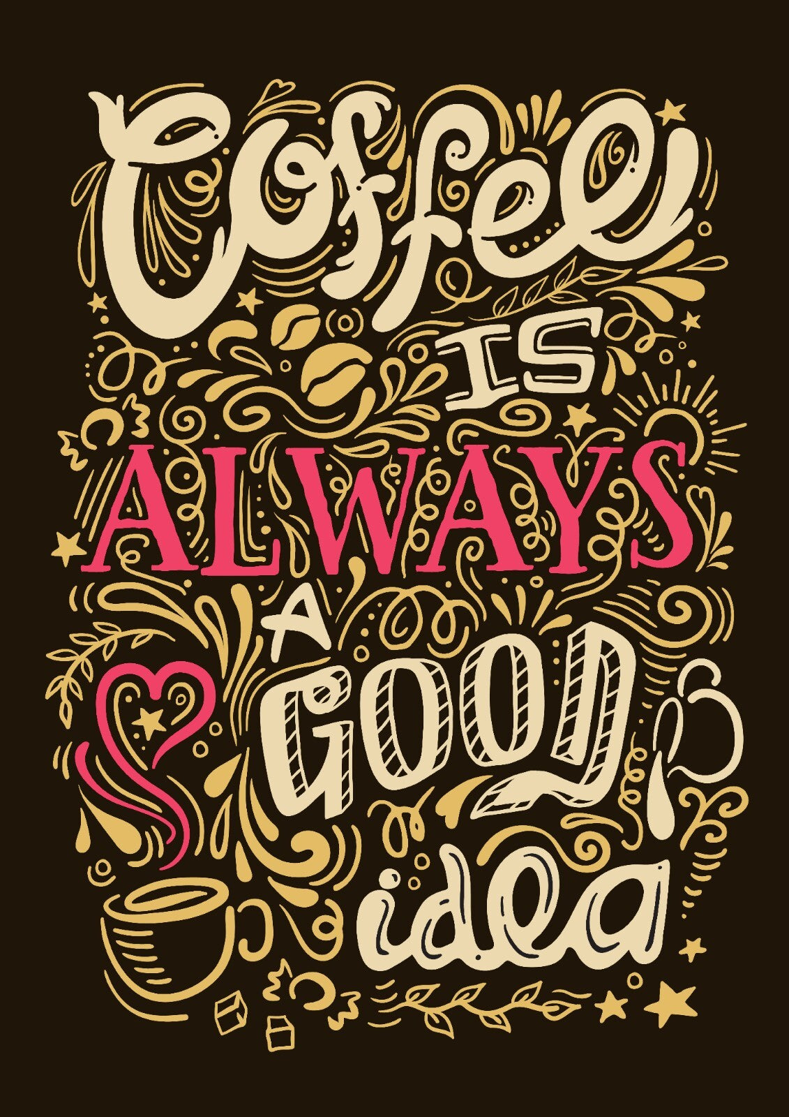 Coffee and Cooking Canvas Framed Poster | Wall Art - Home Decor