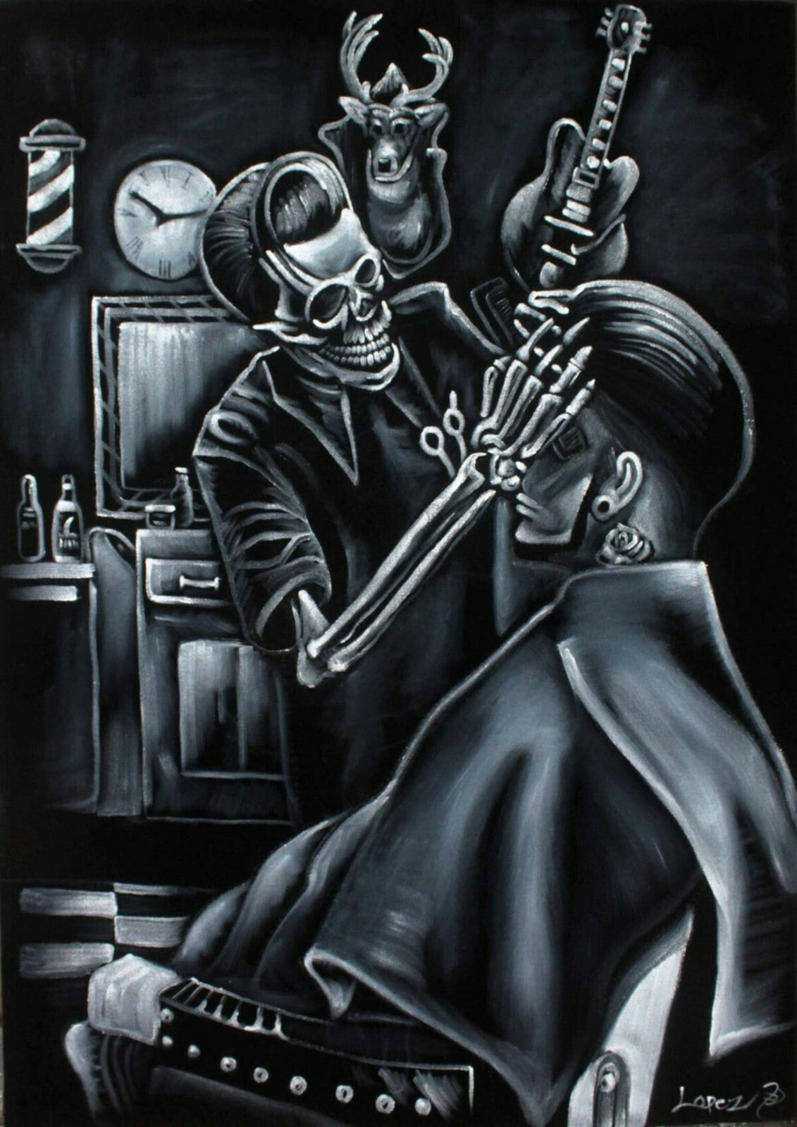Barber Shop Canvas Framed Poster | Wall Art - Home Decor