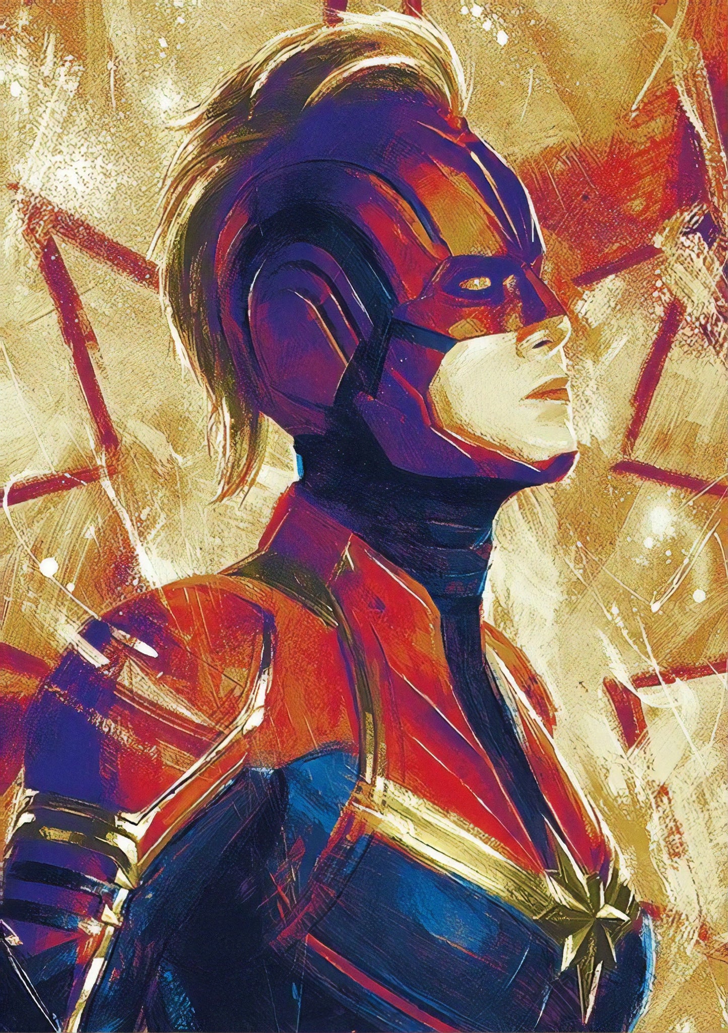 Capitan Marvel Canvas Framed Poster | Wall Art - Home Decor