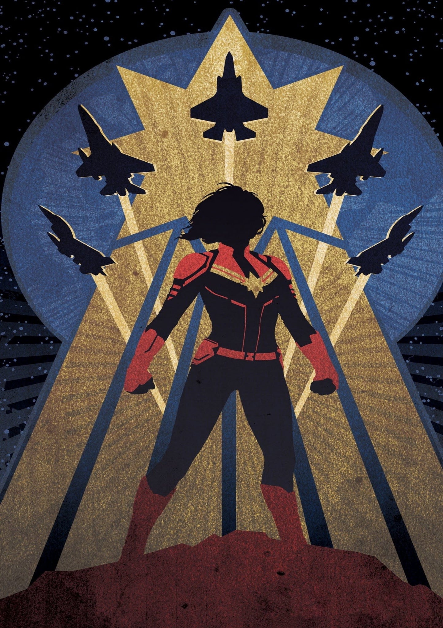 Captain Marvel Canvas Framed Poster | Wall Art - Home Decor