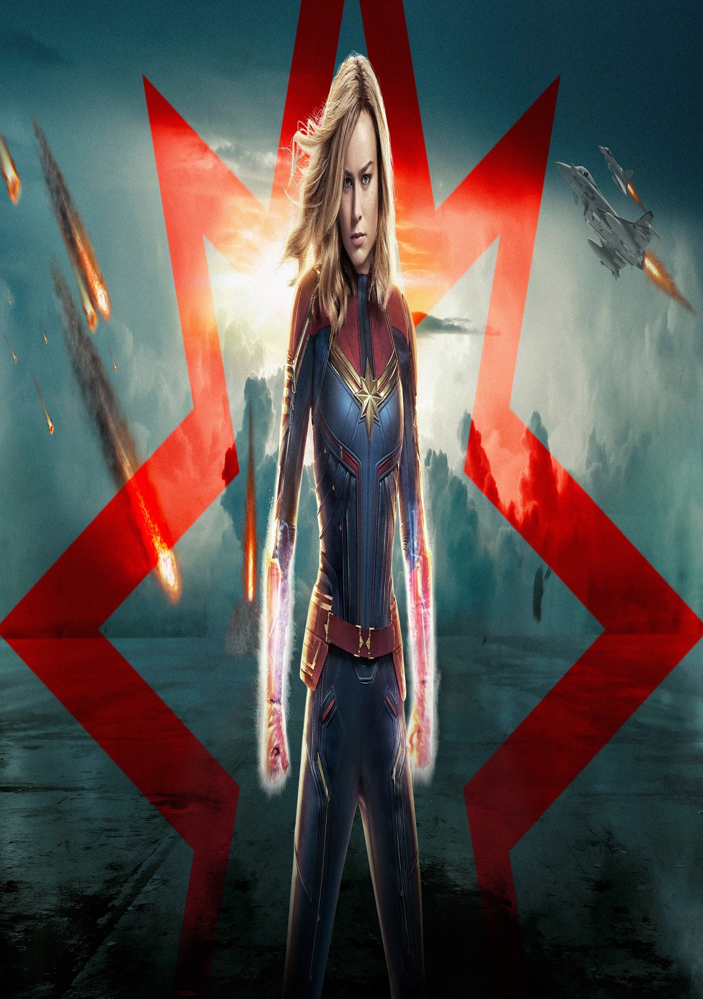 Captain Marvel Canvas Framed Poster | Wall Art - Home Decor