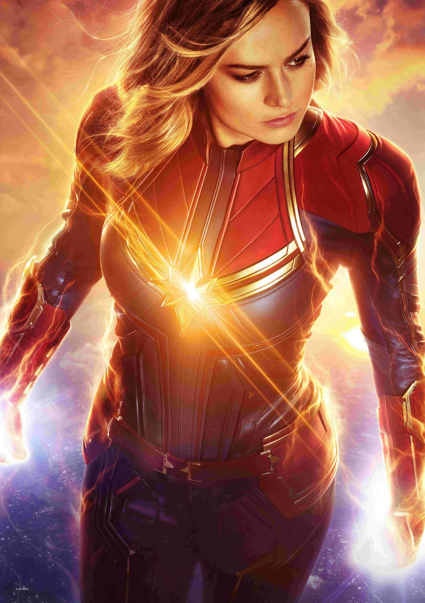 Captain Marvel Canvas Framed Poster | Wall Art - Home Decor