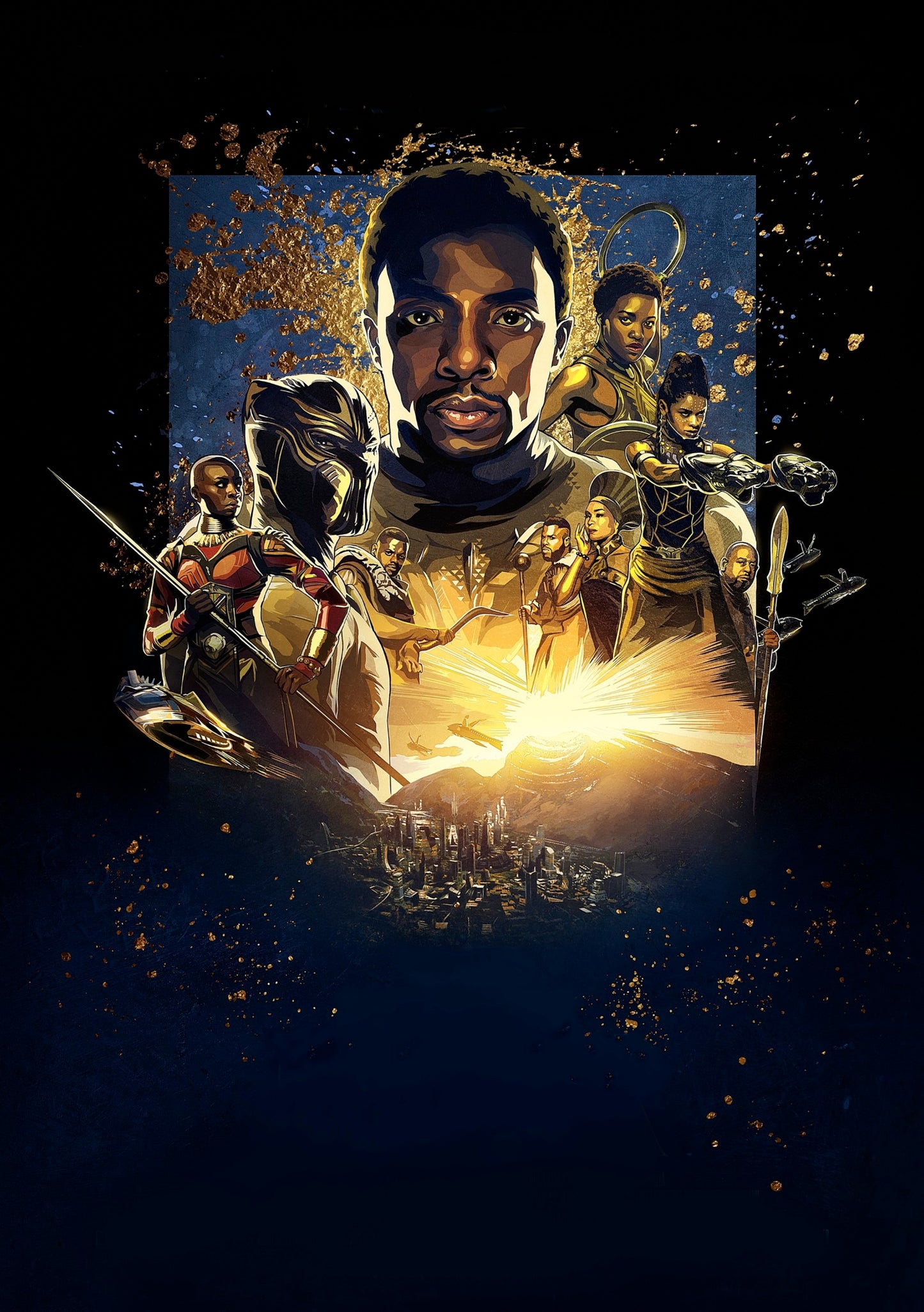 Erik Killmonger -Black Panther Canvas Framed Photo | Wall Art- Home Decor