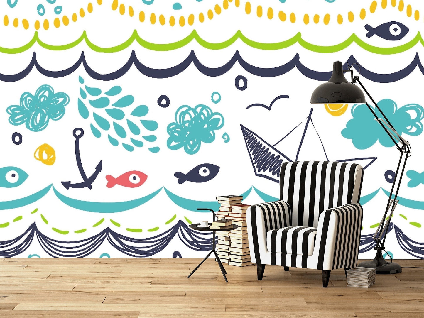 Removable Wallpaper Seamless Pattern. Peel and Stick Wallpaper.