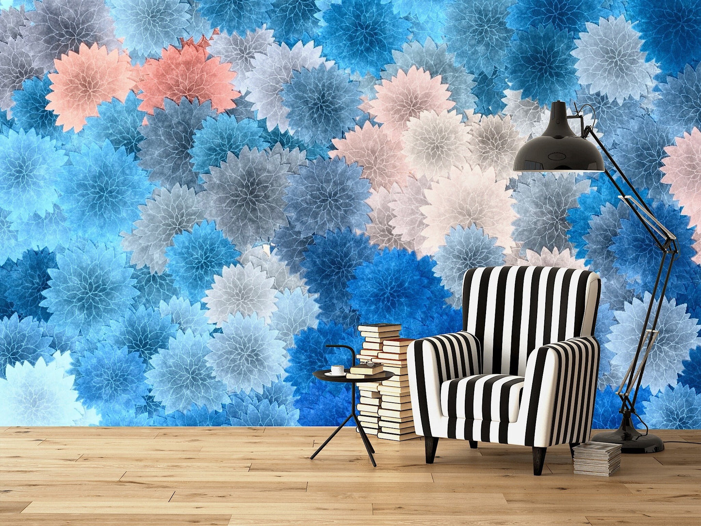Removable Wallpaper Floral Pattern Wallpaper #2. Peel and Stick Wallpaper.