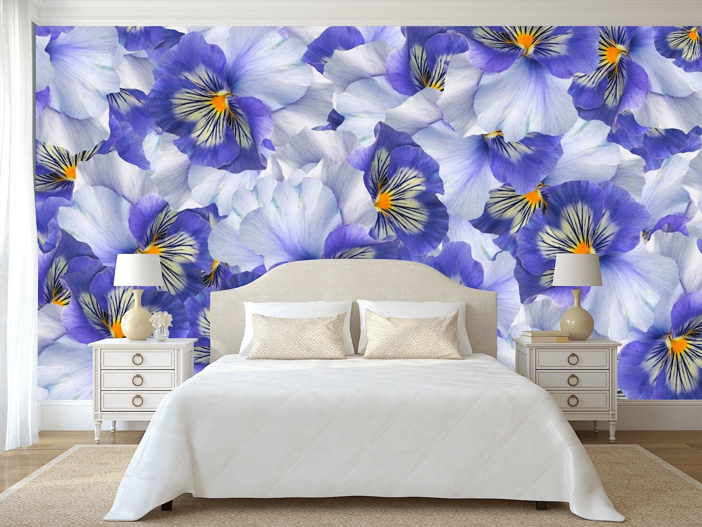 Removable Wallpaper Floral Pattern #7. Peel and Stick Wallpaper.