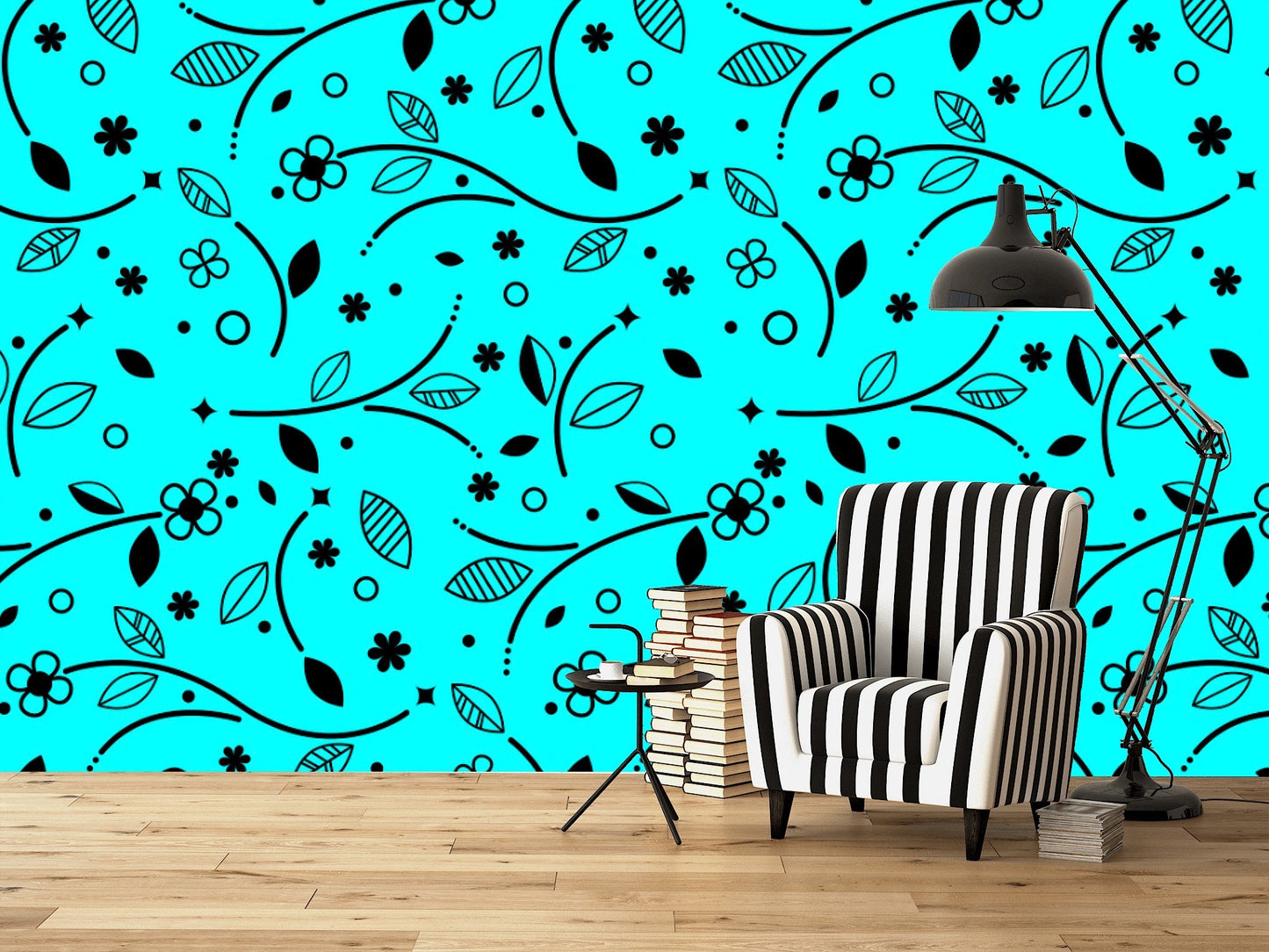 Removable Wallpaper Floral Pattern #13. Peel and Stick Wallpaper.