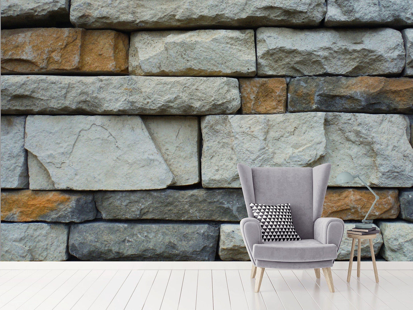 Removable Wallpaper Wall Effect #3. Peel and Stick Wallpaper.