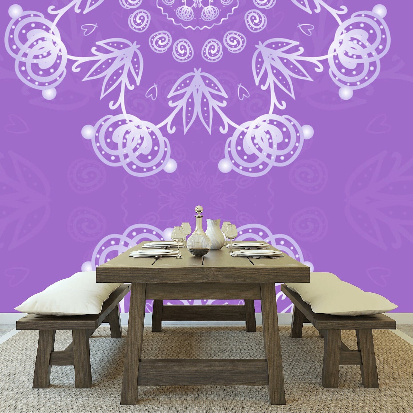 Removable Wallpaper Floral Pattern #41. Peel and Stick Wallpaper.