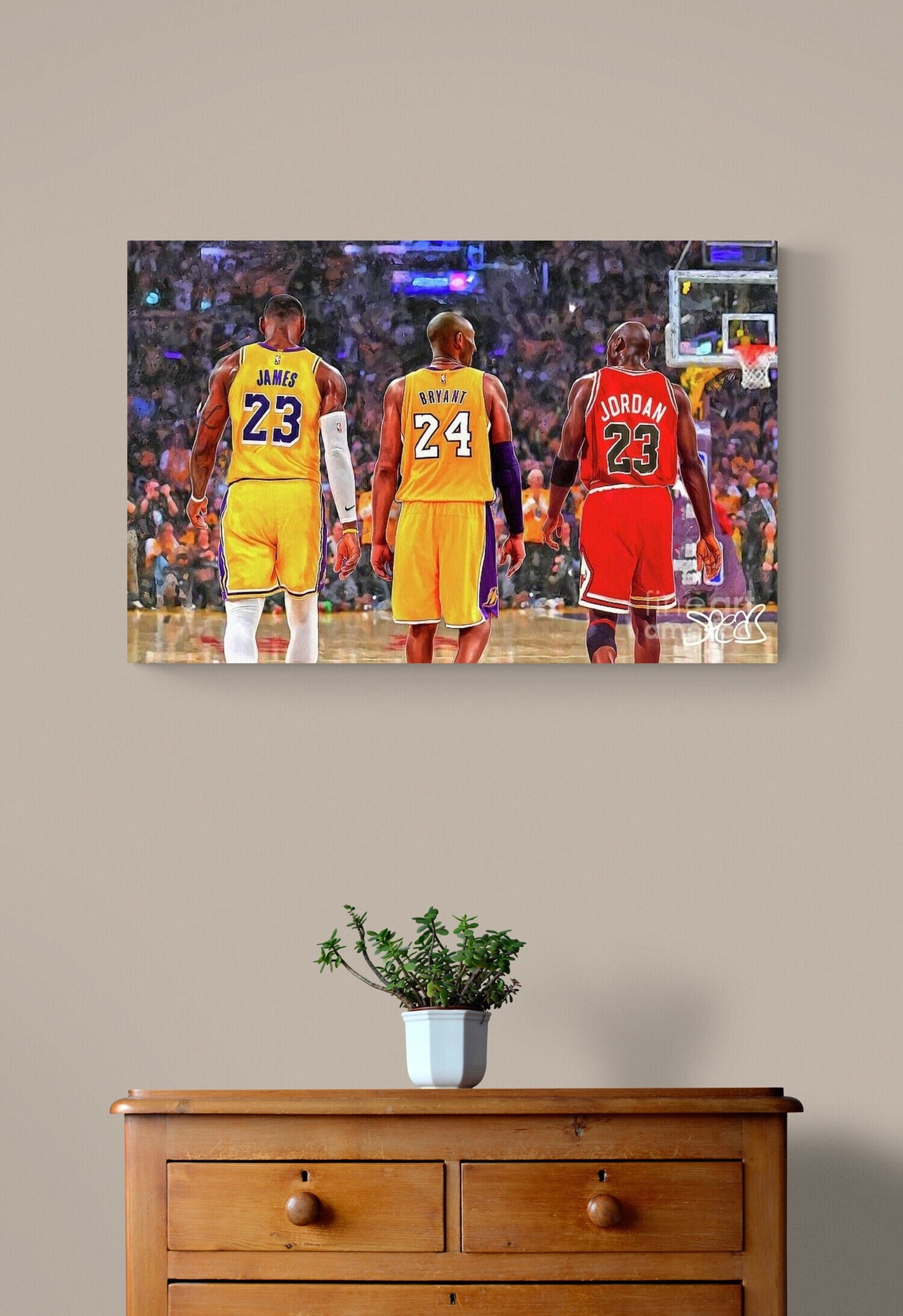 Michael Jordan Kobe Bryant Lebron James Canvas