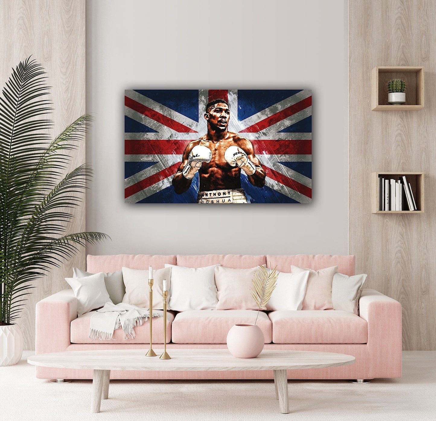 Anthony Joshua Canvas | Canvas Art Print Box Framed Picture Wall Hanging - Hand Made In The UK - Framed And Ready To Hang