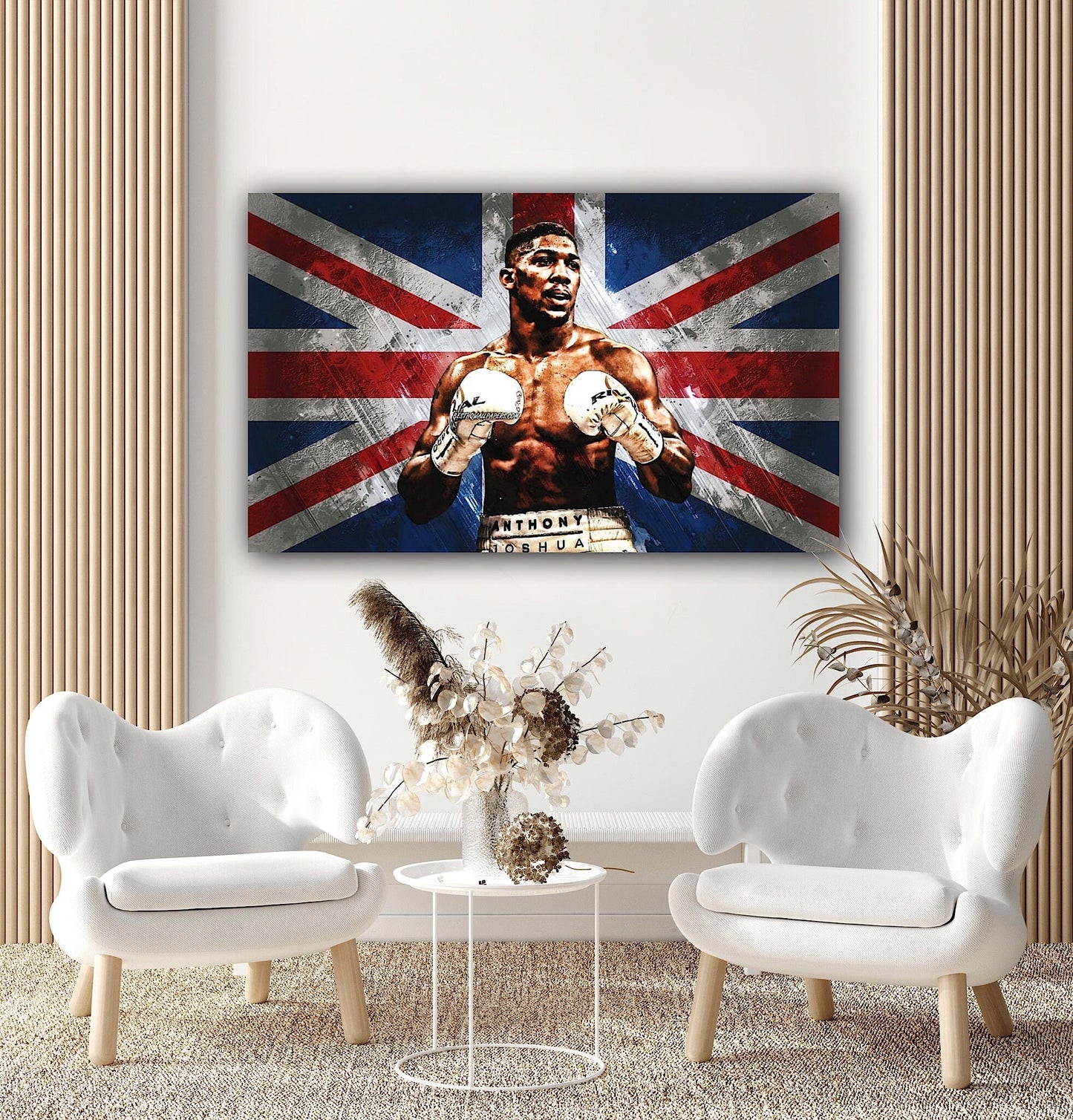Anthony Joshua Canvas | Canvas Art Print Box Framed Picture Wall Hanging - Hand Made In The UK - Framed And Ready To Hang