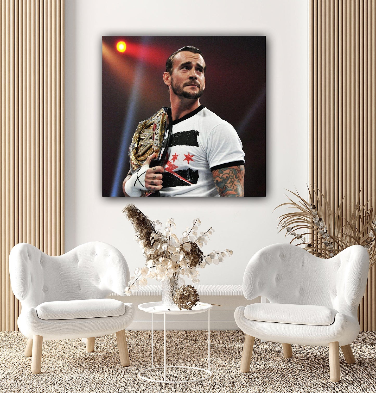 CM Punk Canvas | Modern Family Bedroom Decor Posters - Wall Art | Personalized gift | poster | Canvas