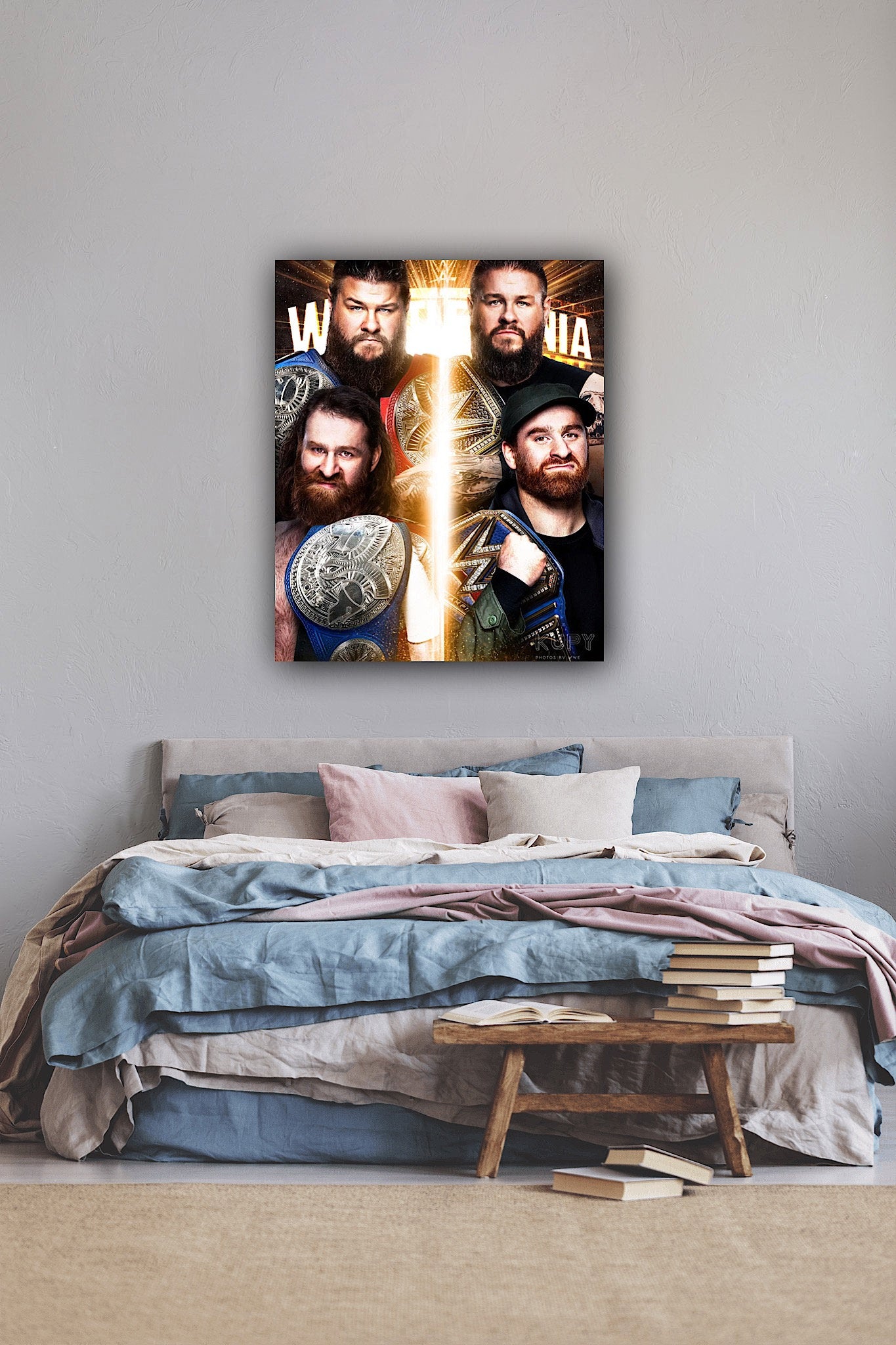 Sami Zayn and Kevin Owens Canvas | Wrestling Duo Wall Art - Décor Posters | Personalized Gift