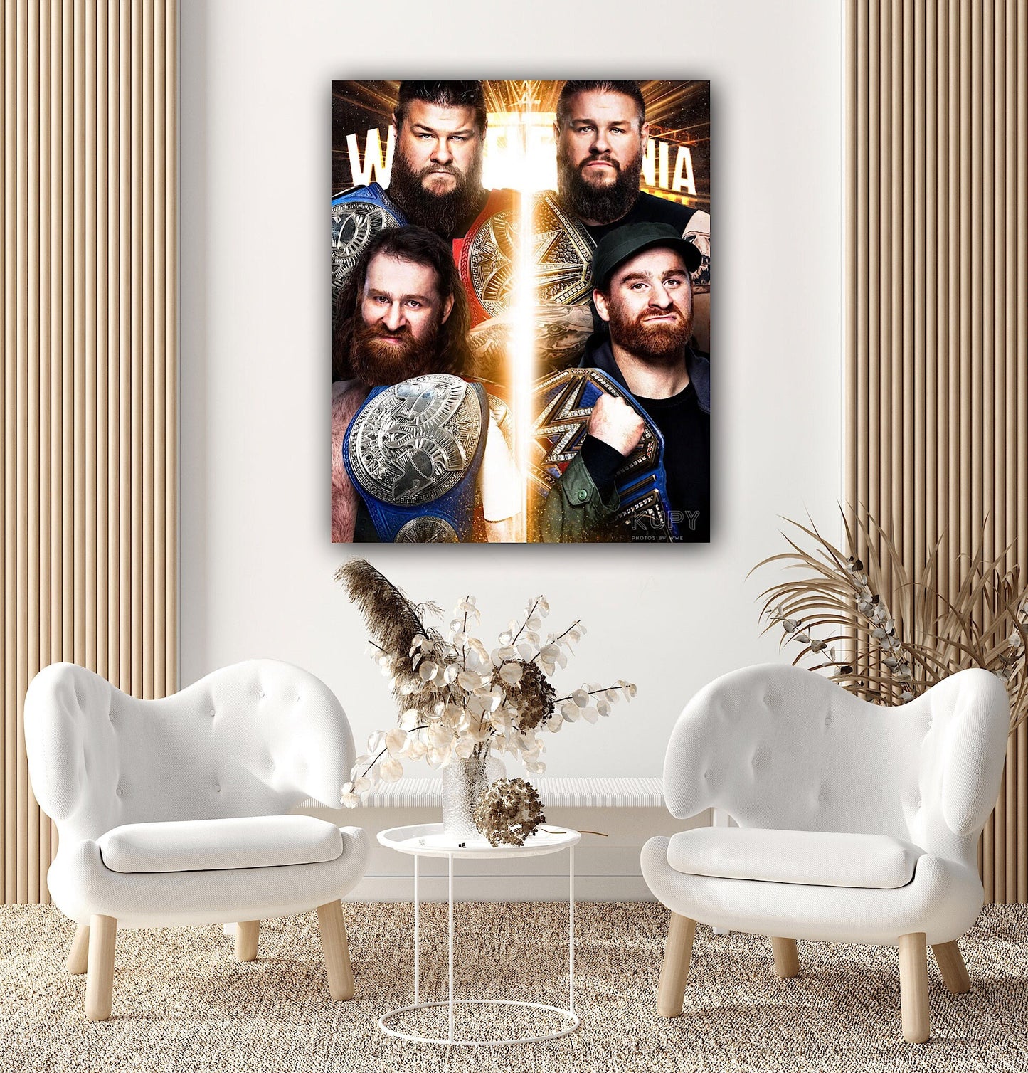 Sami Zayn and Kevin Owens Canvas | Wrestling Duo Wall Art - Décor Posters | Personalized Gift