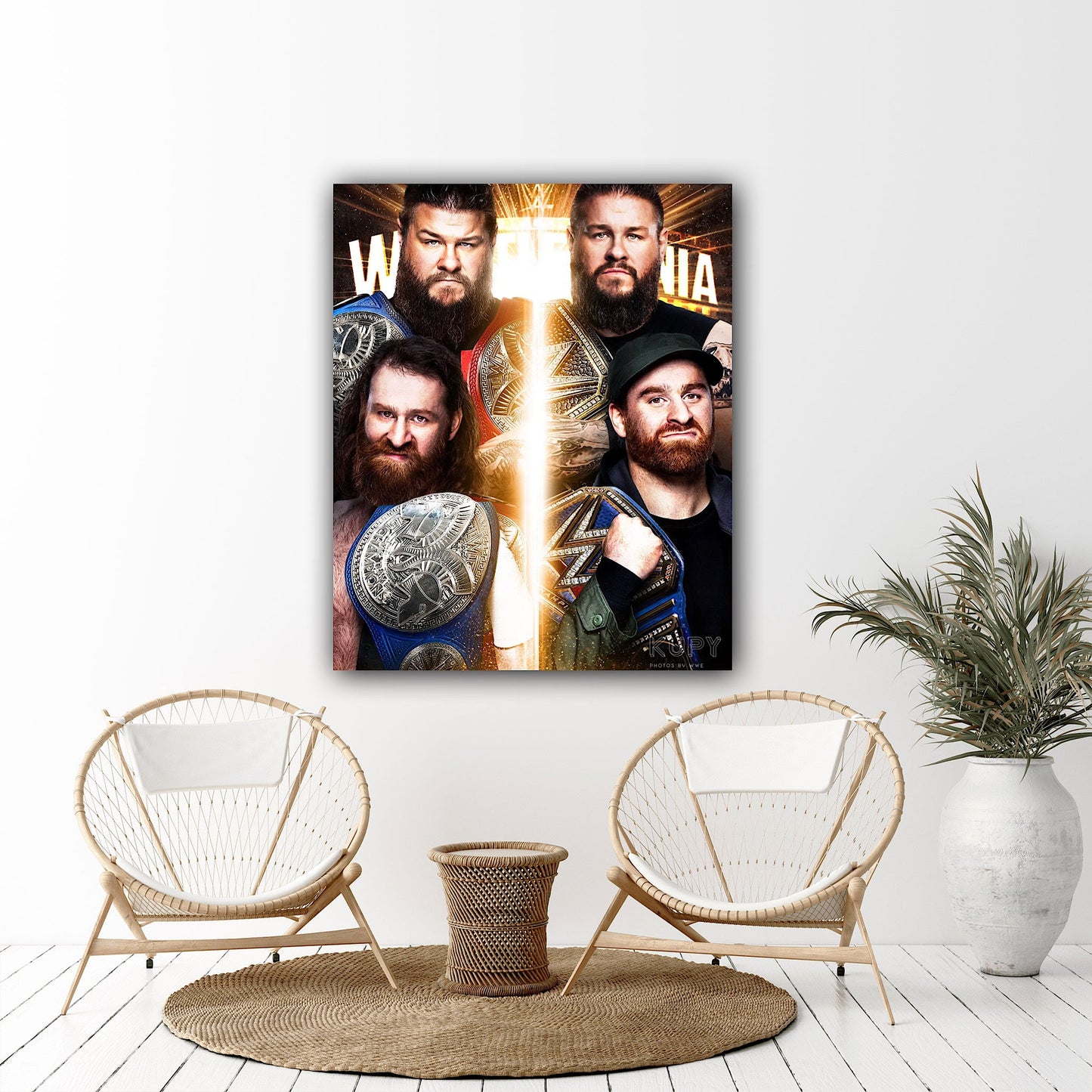 Sami Zayn and Kevin Owens Canvas | Wrestling Duo Wall Art - Décor Posters | Personalized Gift
