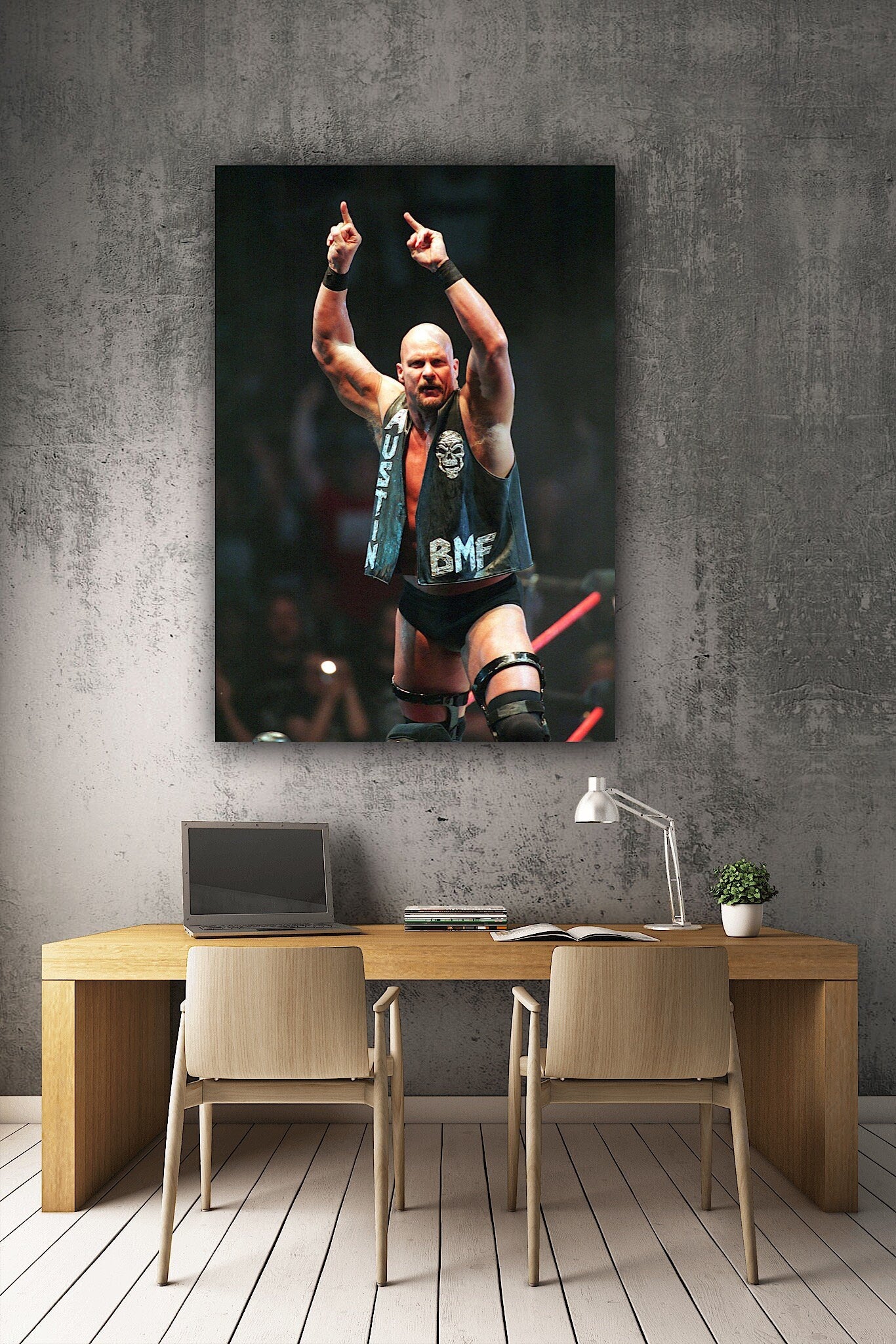 Stone Cold Steve Austin Canvas | Wall Posters | Art Picture Print Modern Family Bedroom Decor Posters