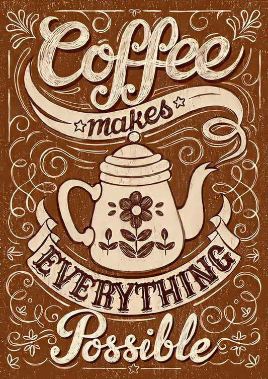 Coffee and Cooking Canvas Framed Poster | Wall Art - Home Decor