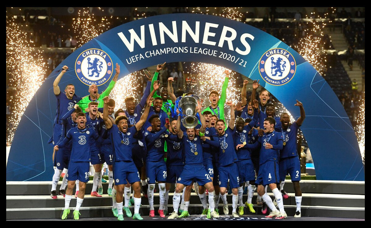 Chelsea FC Champions League Canvas Framed Poster | Wall Art - Customize Gift