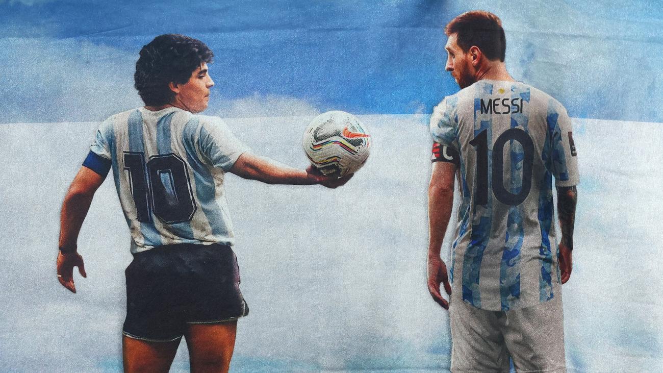 Messi Maradona Argentina GOAT Canvas Framed Poster | Wall Art - Customized gift