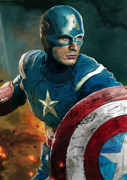 Captain America Canvas Framed Poster | Wall Art - Home Decor