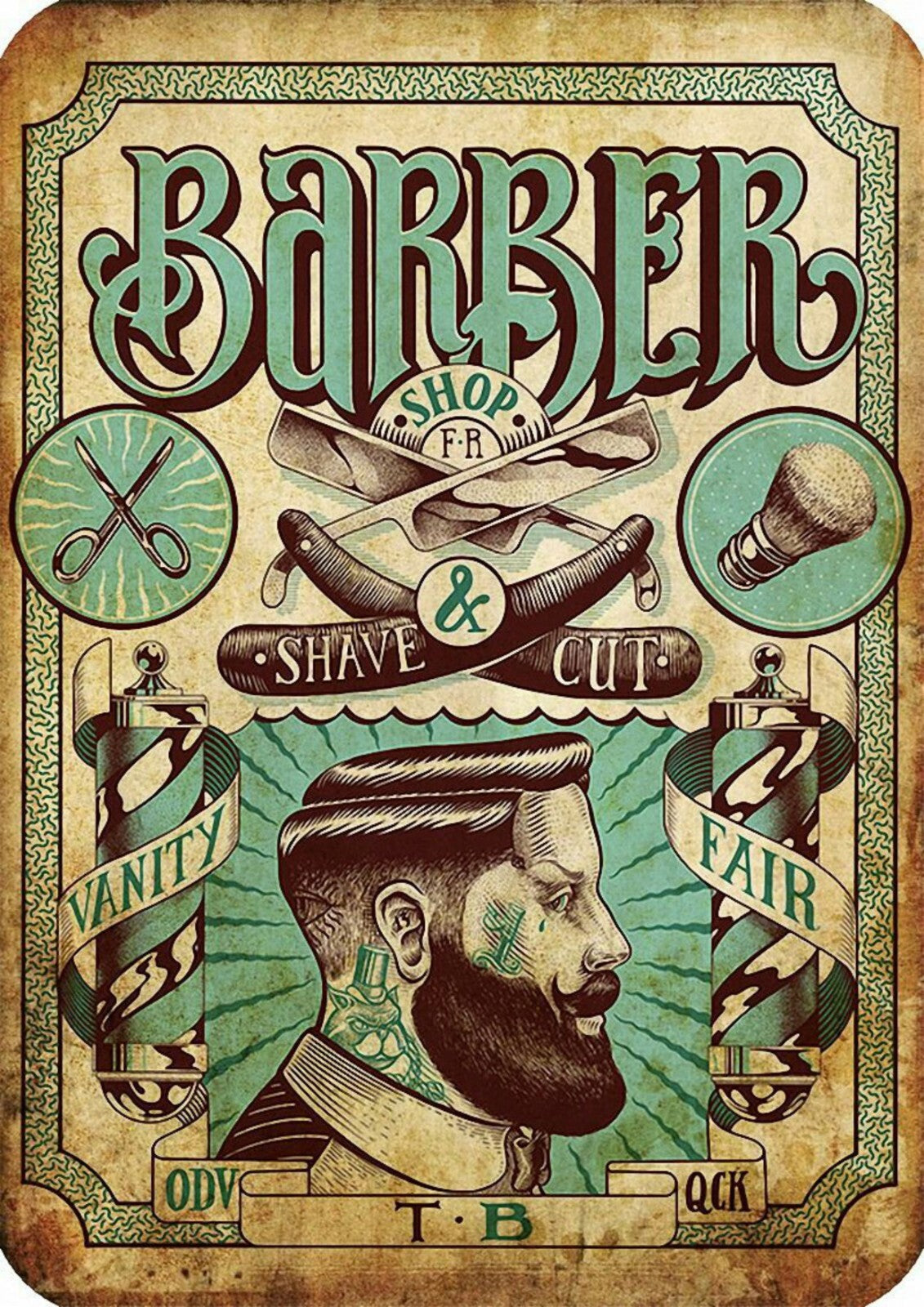 Barber Shop Canvas Framed Poster | Wall Art - Home Decor