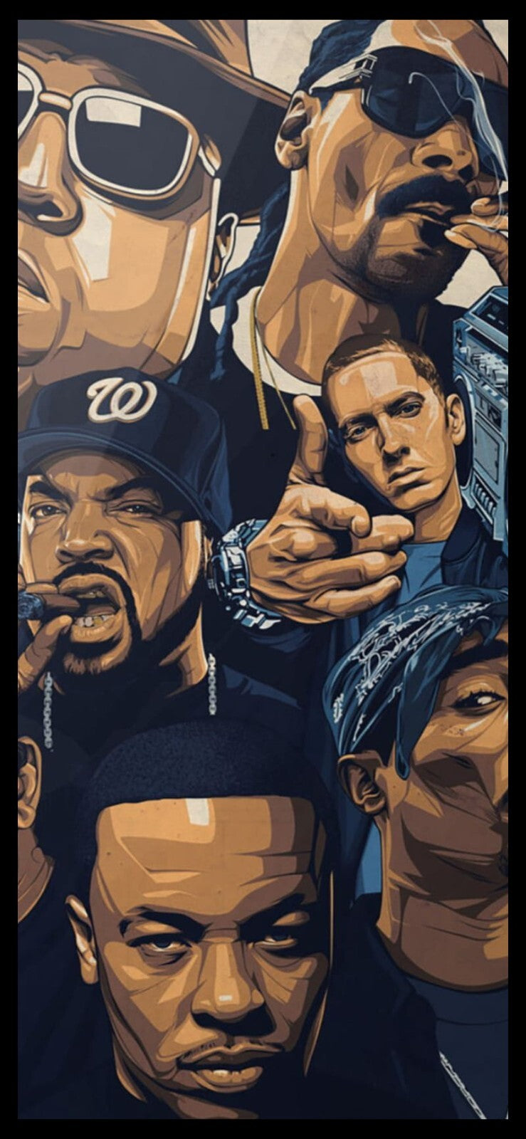 Kings of Hip Hop GOAT Canvas Framed Poster | Wall Art Canvas -  Customized Gift