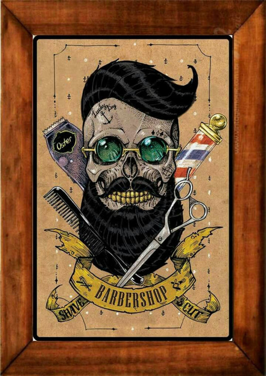 Barber Shop Canvas Framed Poster | Wall Art - Home Decor