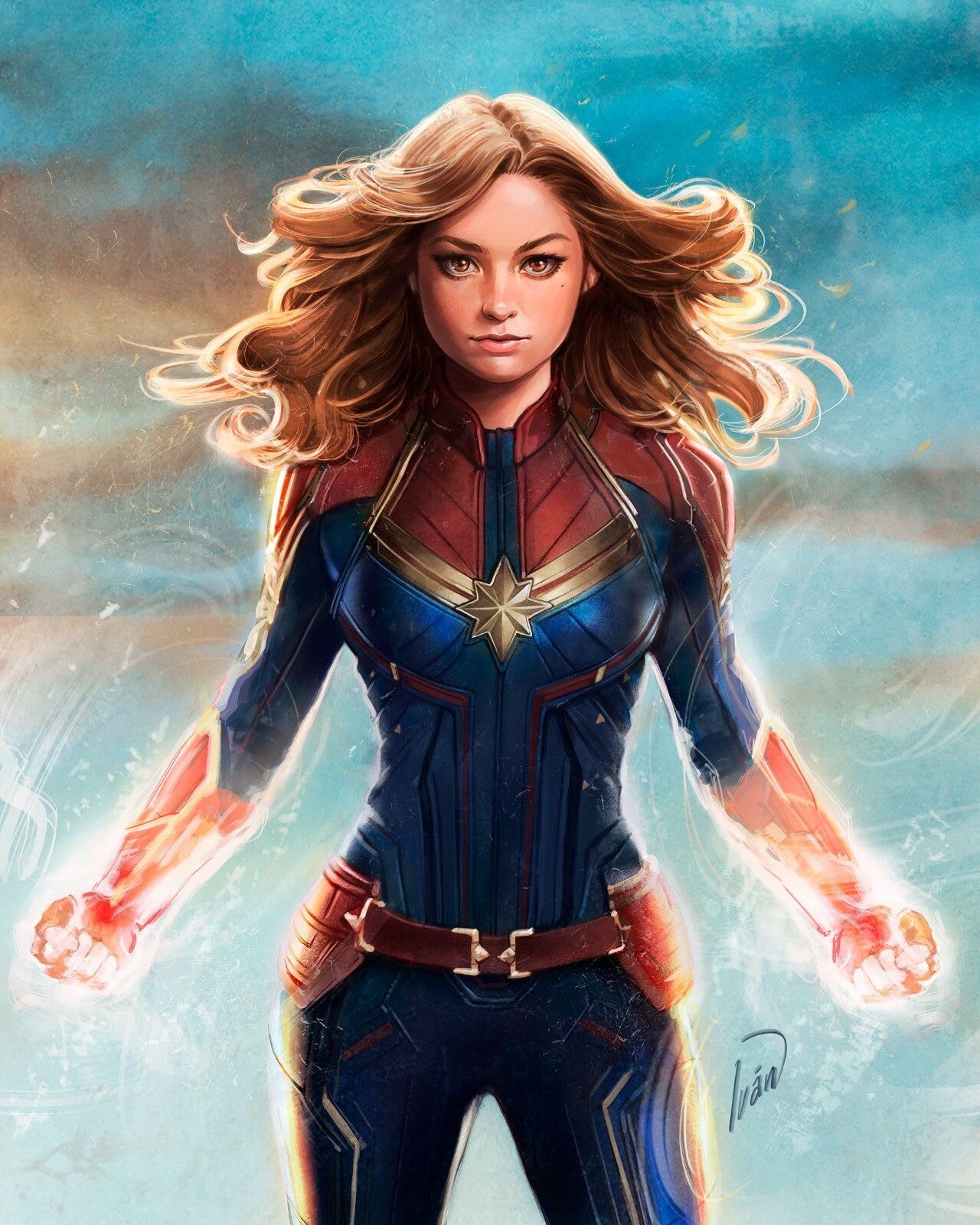 Capitan Marvel Canvas Framed Poster | Wall Art - Home Decor
