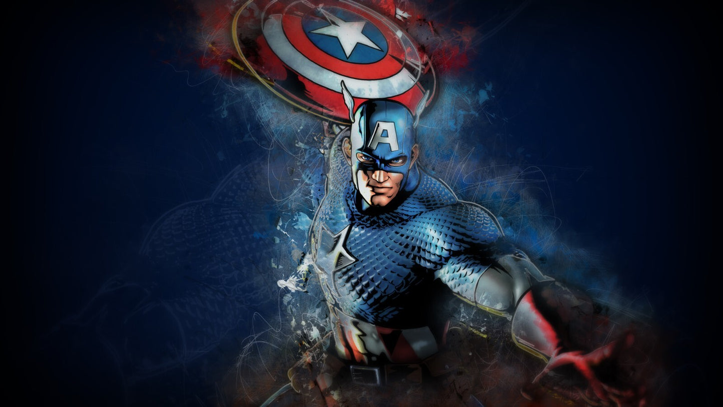 Captain America Canvas Framed Poster | Wall Art - Home Decor