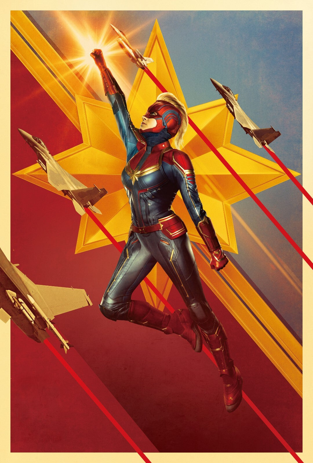 Capitan Marvel Canvas Framed Poster | Wall Art - Home Decor