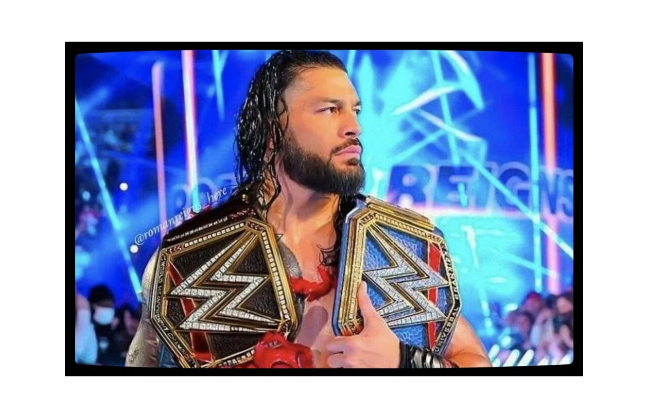 Roman Reigns WWF WWE Wrestling Canvas Framed Poster | Wall Art - Customized Gift