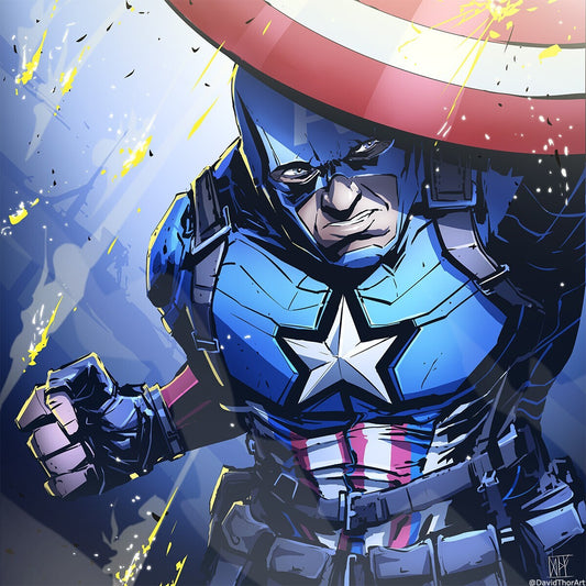 Captain America Canvas Framed Poster | Wall Art - Home Decor