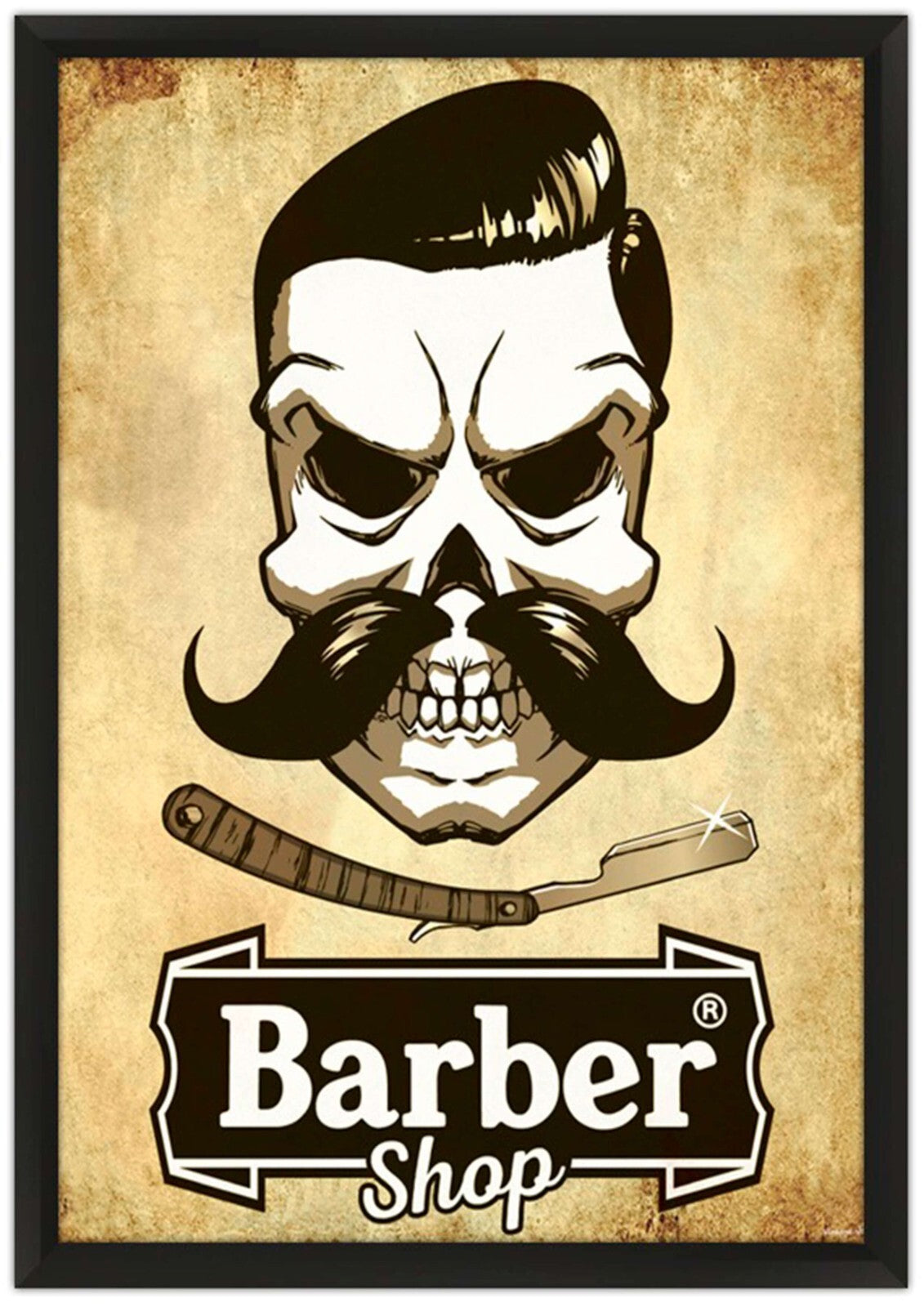 Barber Shop Canvas Framed Poster | Wall Art - Home Decor