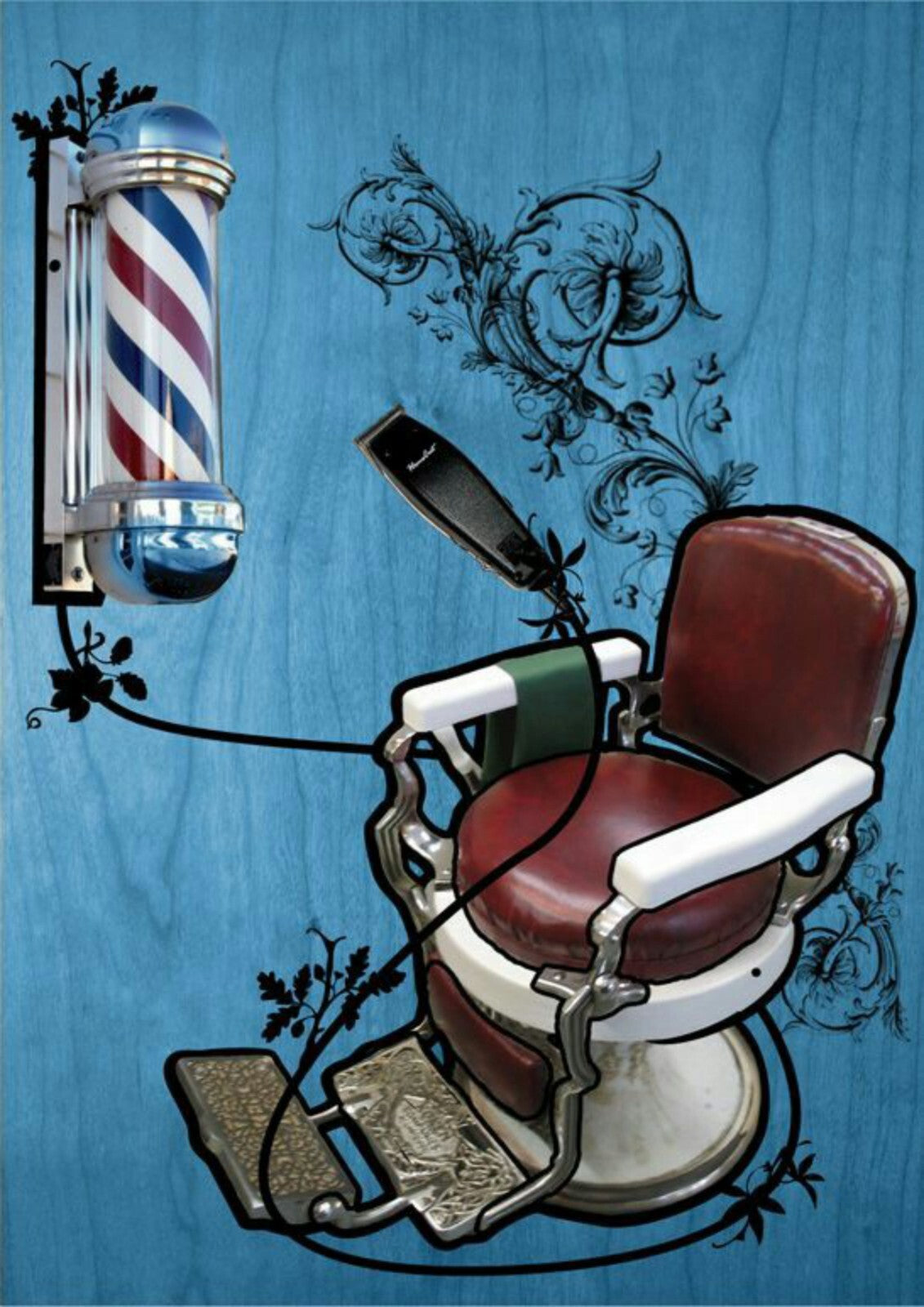Barber Shop Canvas Framed Poster | Wall Art - Home Decor