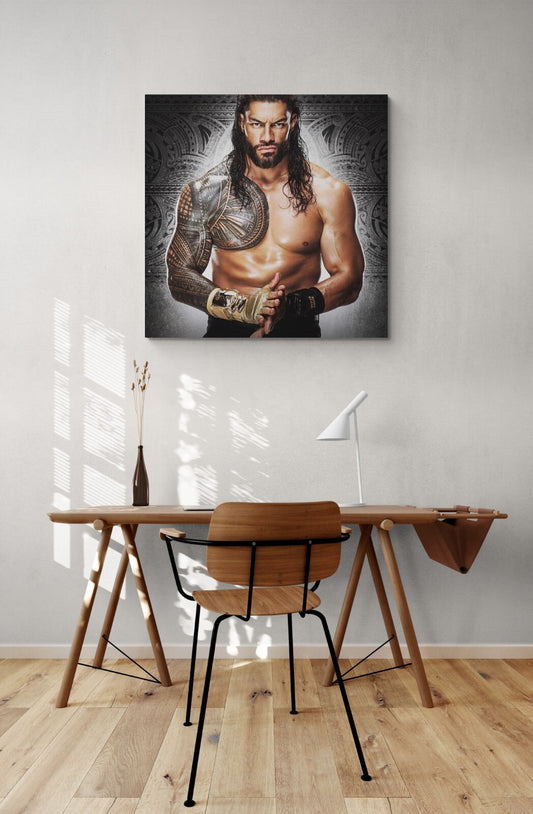 Roman Reigns WWE WWF Wrestling Canvas Framed Poster |  Canvas - Customized Gift
