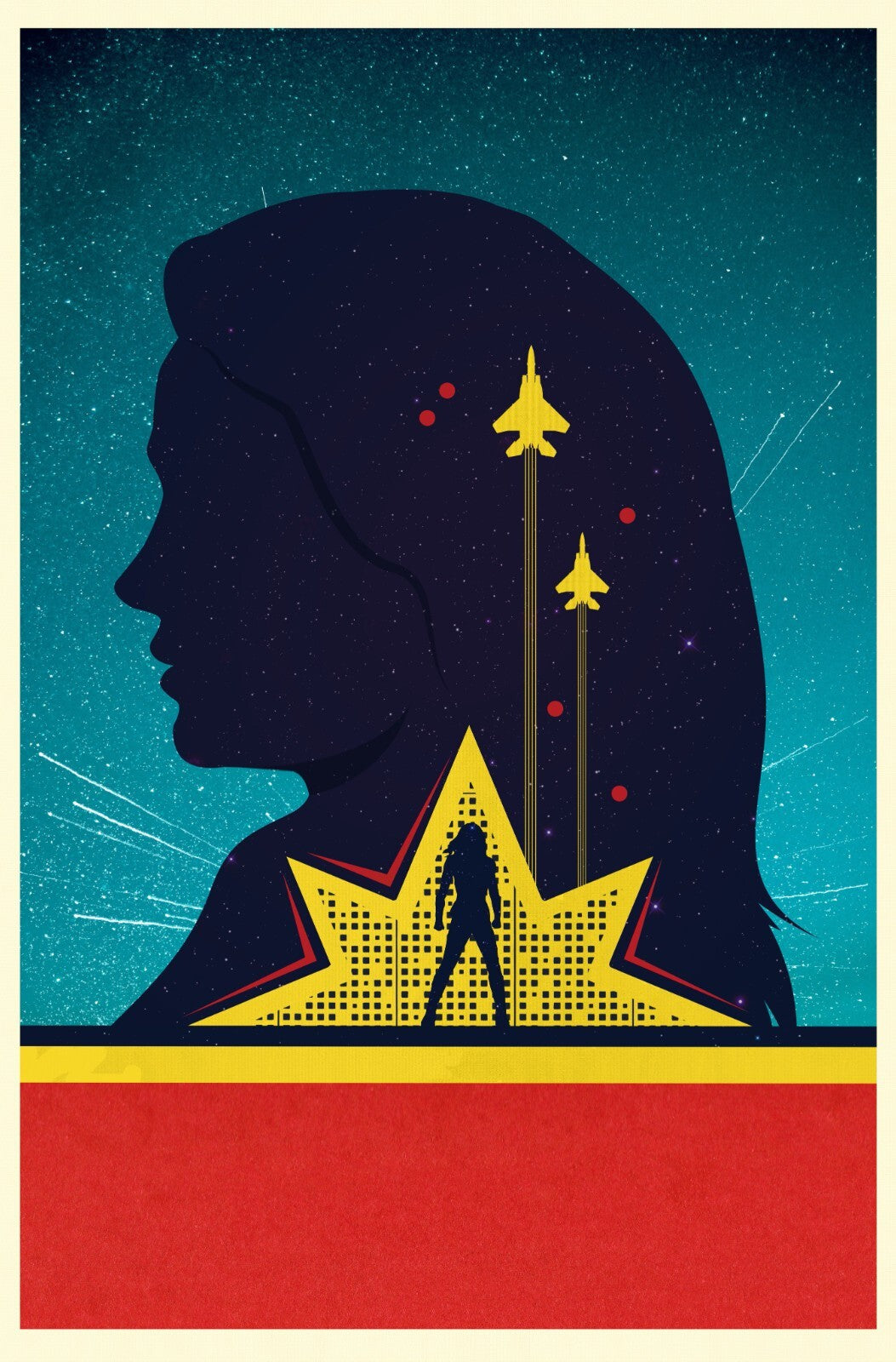 Capitan Marvel Canvas Framed Poster | Wall Art - Home Decor