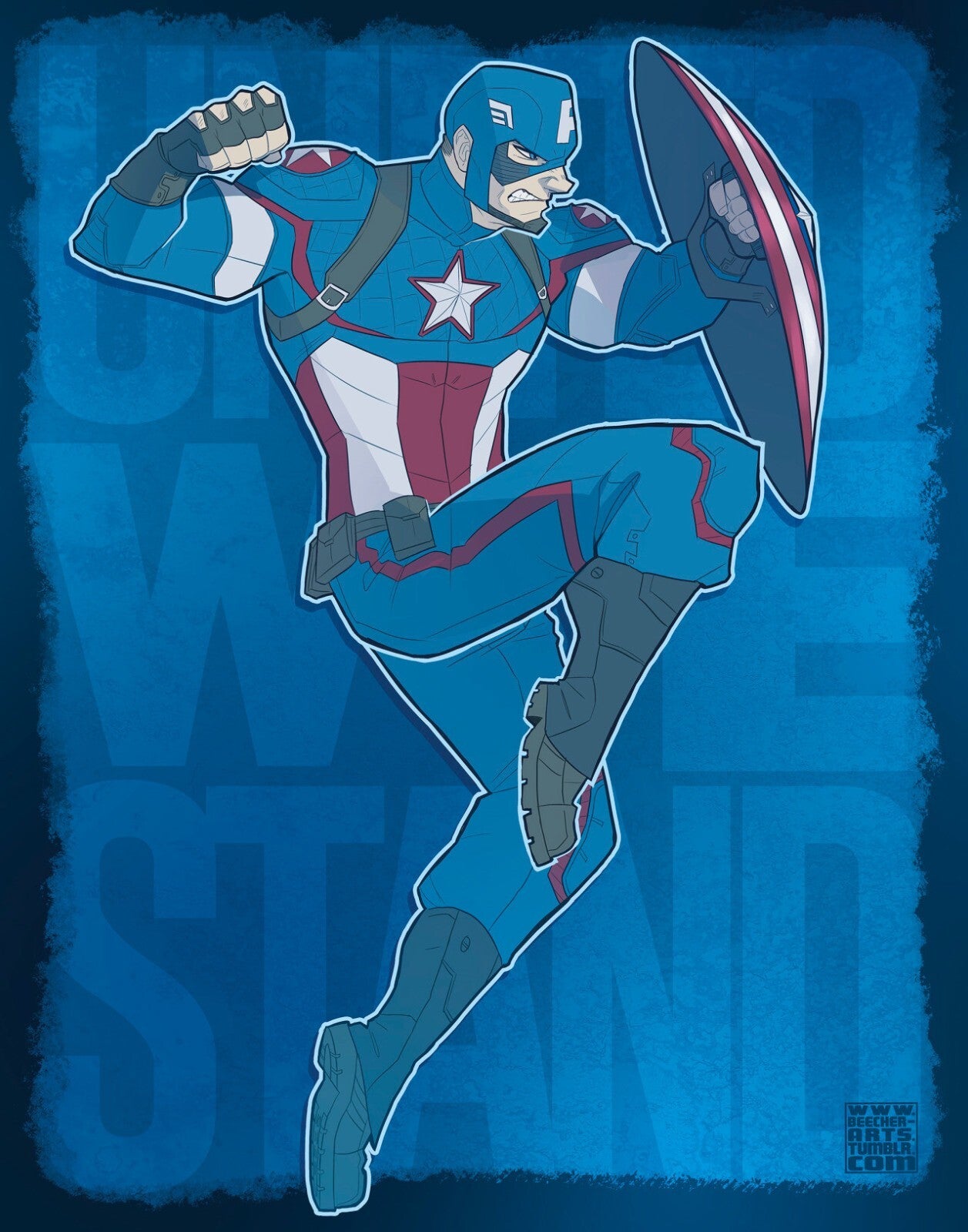 Captain America Canvas Framed Poster | Wall Art - Home Decor