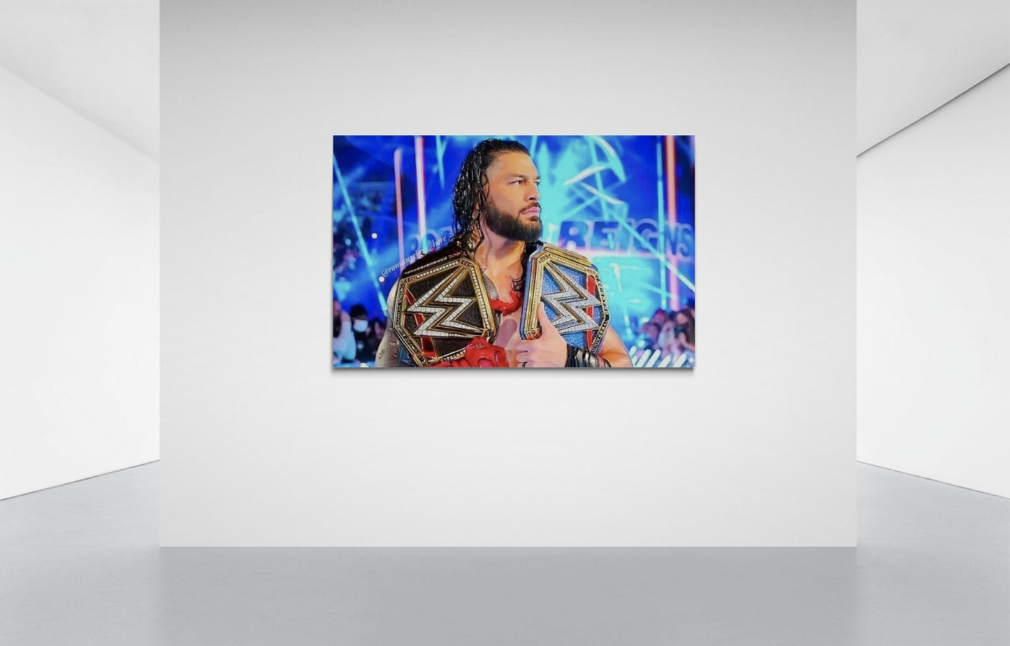 Roman Reigns WWF WWE Wrestling Canvas Framed Poster | Wall Art - Customized Gift