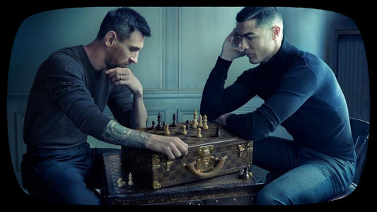 Messi Ronaldo GOAT Chess World Cup Canvas Framed Poster | Wall Art - Home Decor