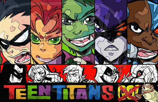 Teen Titans Canvas Framed Poster | Wall Art - Home Decor