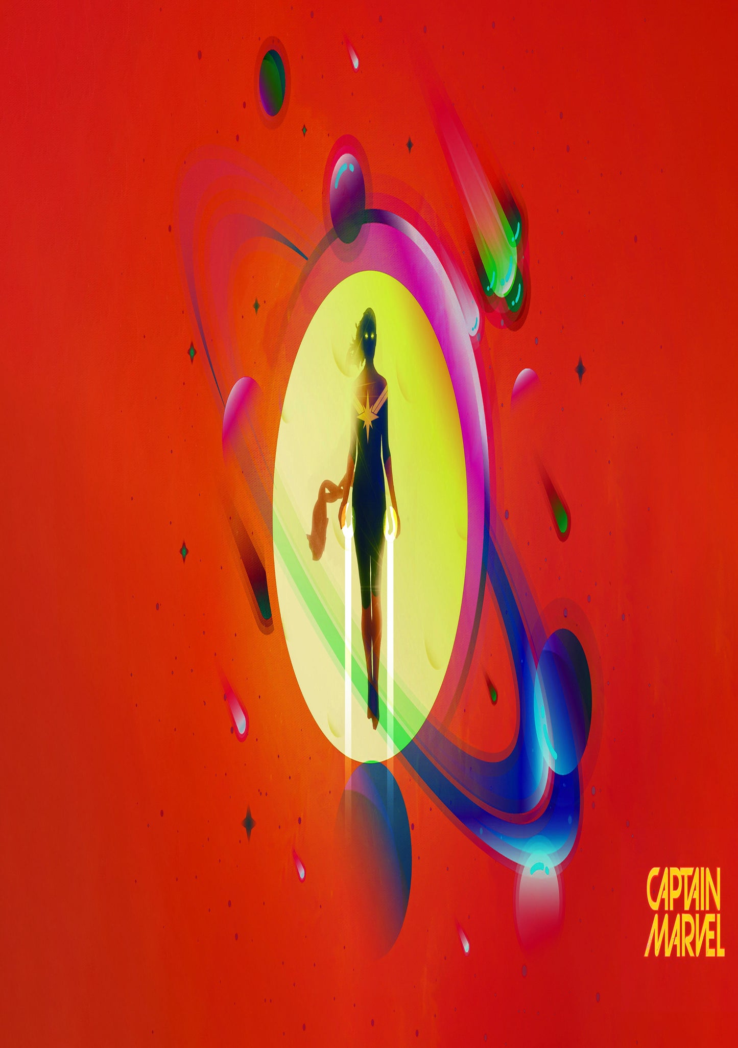 Captain Marvel Canvas Framed Poster | Wall Art - Home Decor