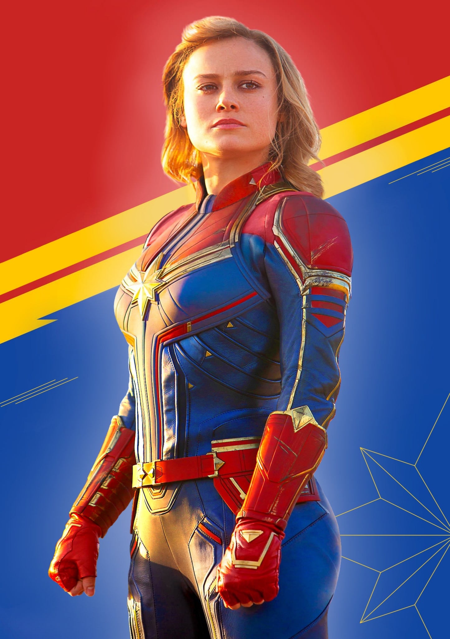 Brie Larson_ Captain Marvel Canvas Framed Poster | Wall Art - Home Decor