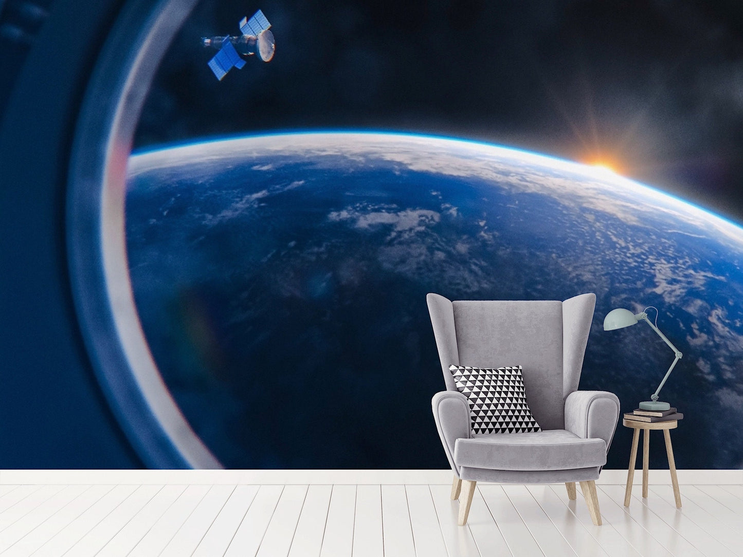 Removable Wallpaper Breath-taking View of the Planet Earth. Peel and Stick Wallpaper