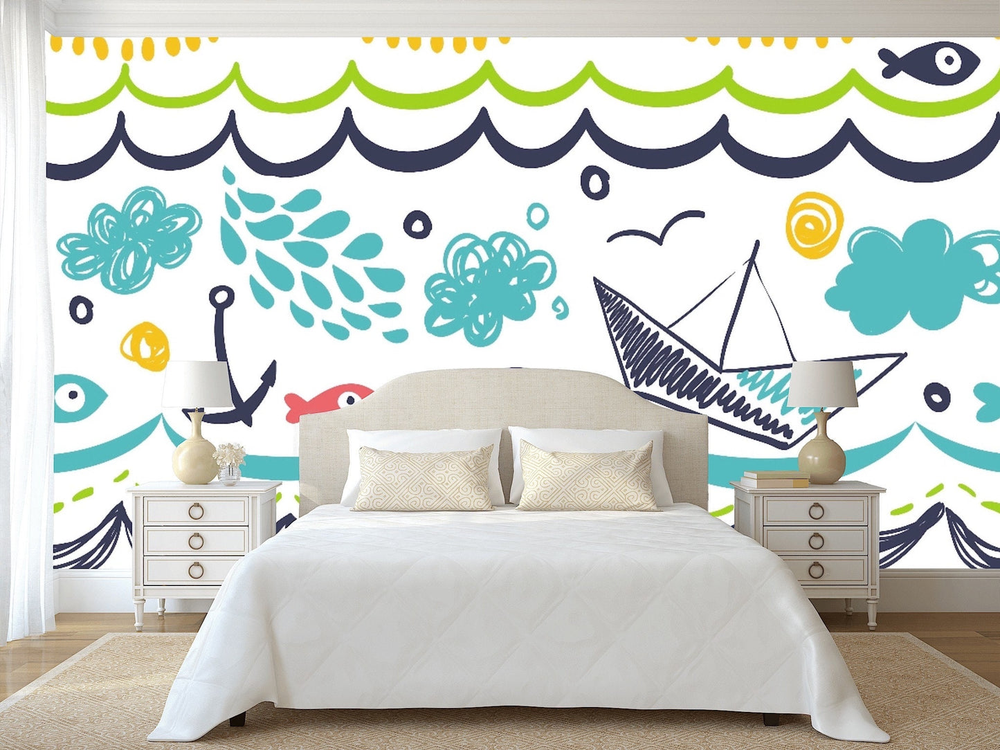 Removable Wallpaper  Seamless Pattern. Peel and Stick Wallpaper.