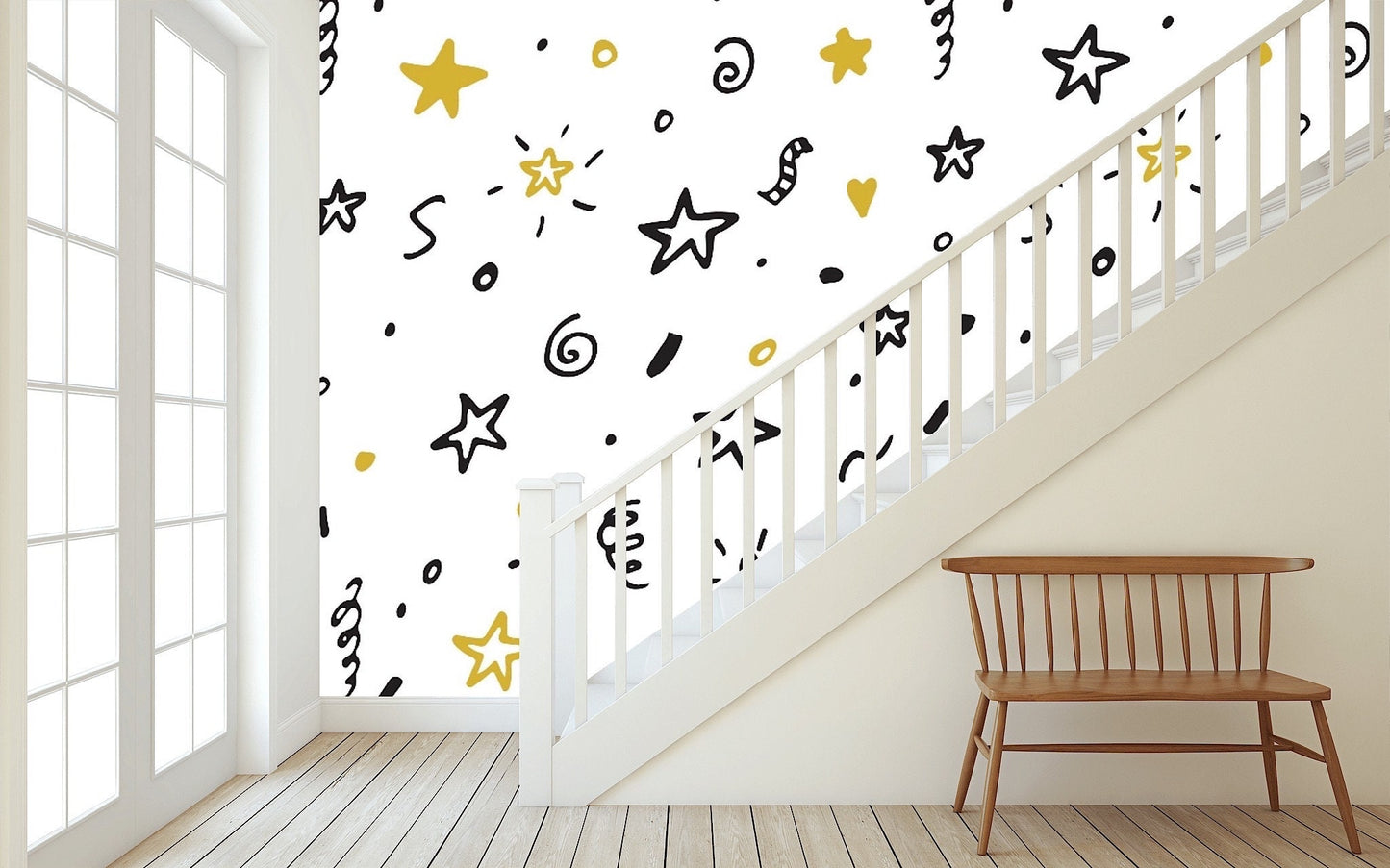 Removable Wallpaper Happy Birthday Doodle. Peel and Stick Wallpaper