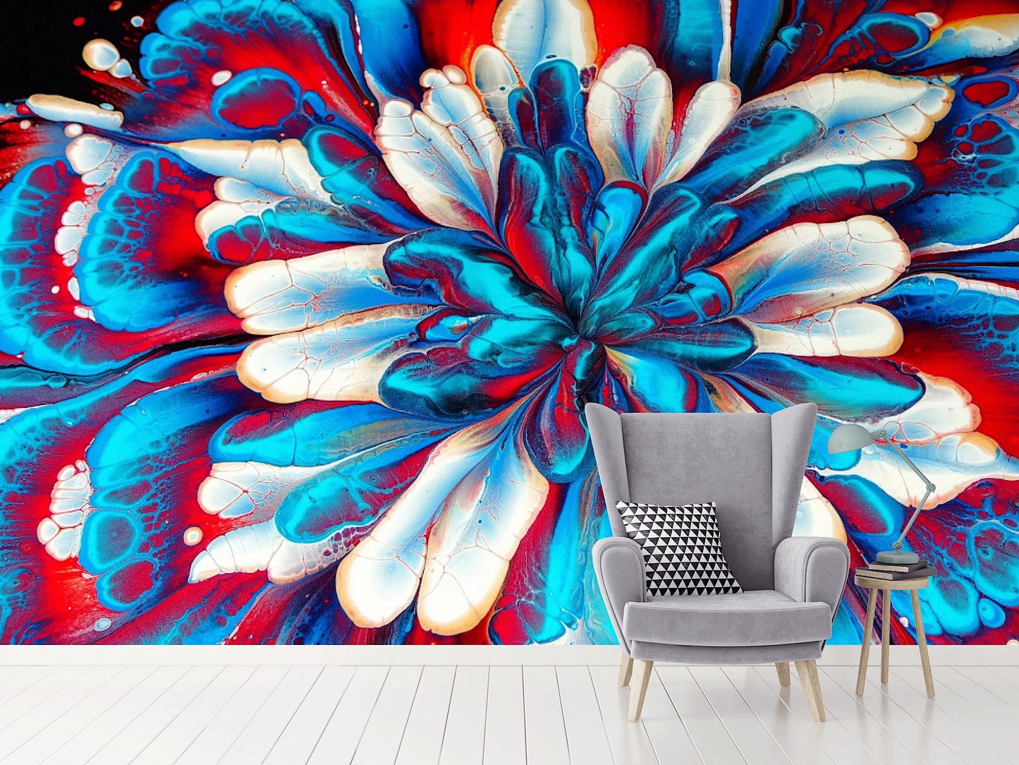 Removable Wallpaper Floral Pattern Wallpaper #4. Peel and Stick Wallpaper.