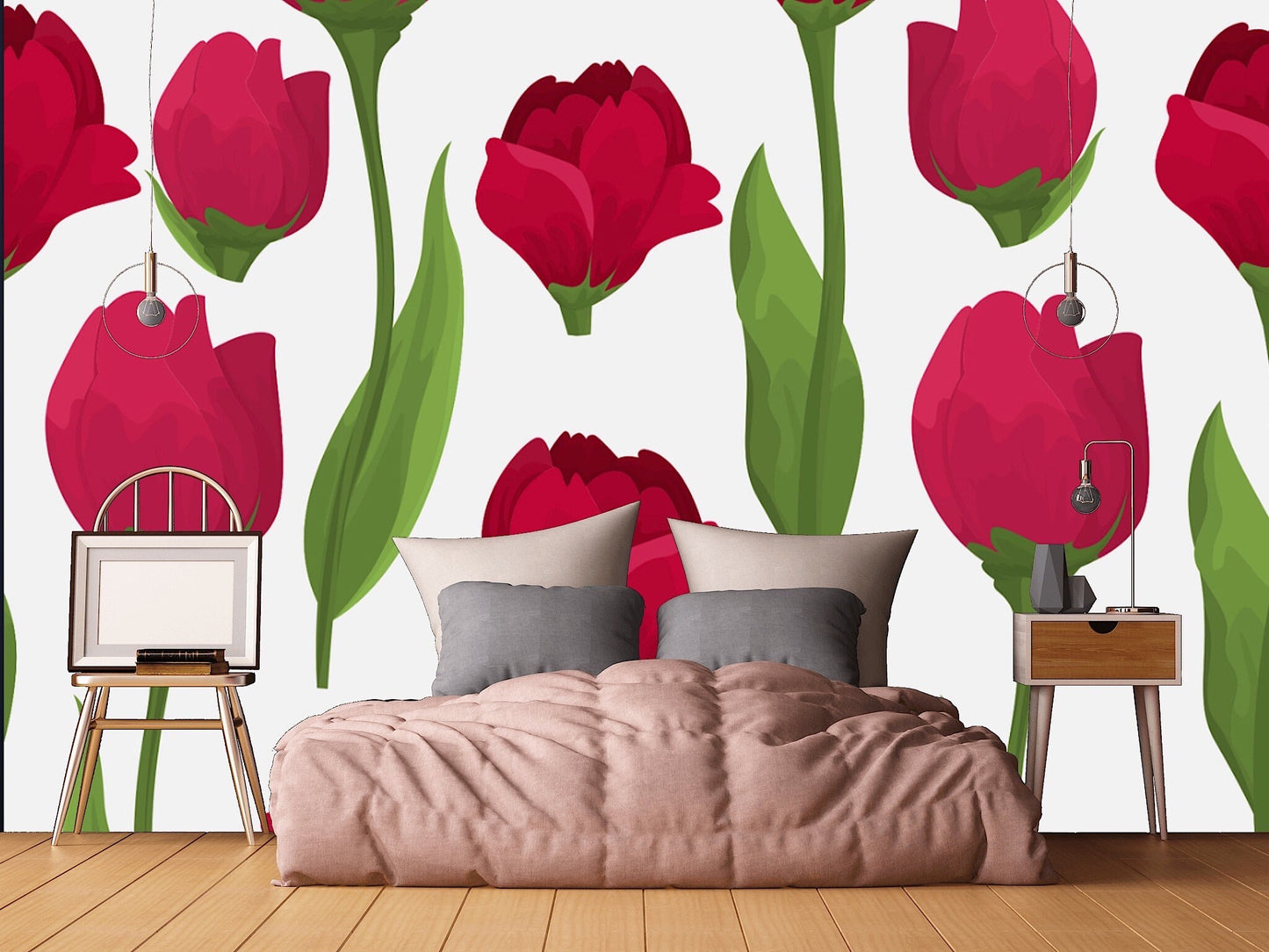 Removable Wallpaper Floral Pattern #8. Peel and Stick Wallpaper.